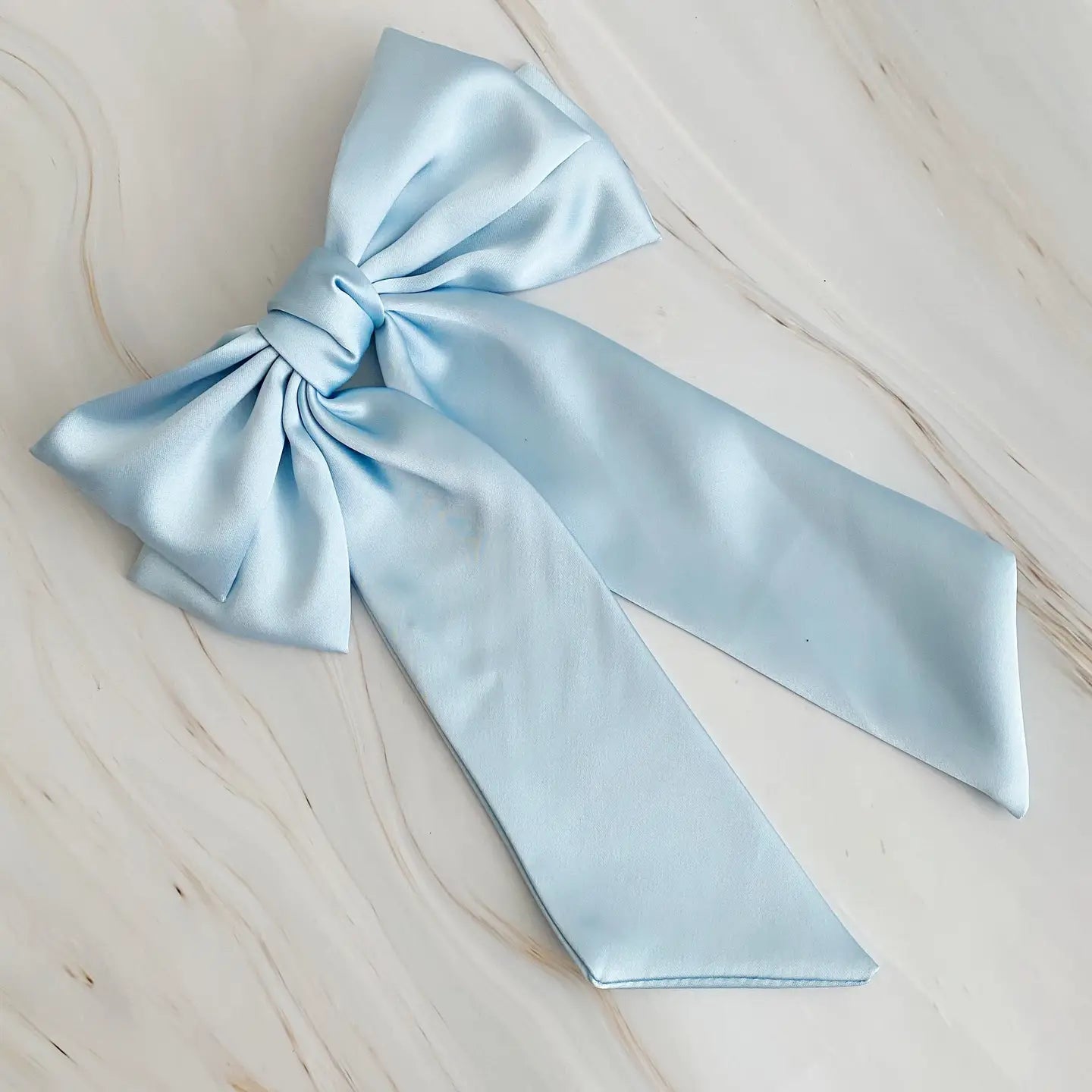 Ellison+Young Satin Bow Hair Clip
 – Blue