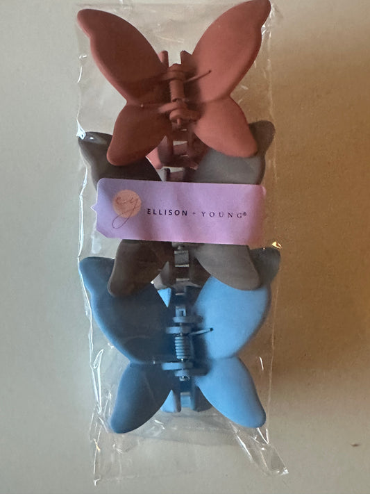 Ellison+Young Butterfly Hair Claw Clip Set (3-Pack)