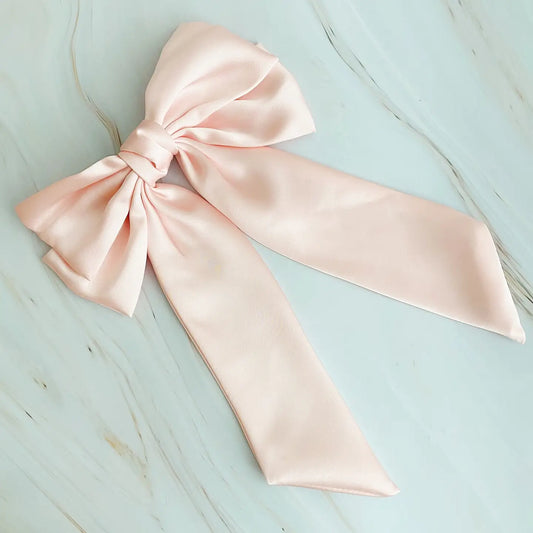 Ellison+Young Satin Bow Hair Clip
 – Pink
